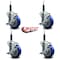 Service Caster 4'' Blue Poly Swivel 3/4'' Expanding Stem Caster Set with Brake, 4PK SCC-EX20S414-PPUB-BLUE-TLB-34-4 - alternate 2